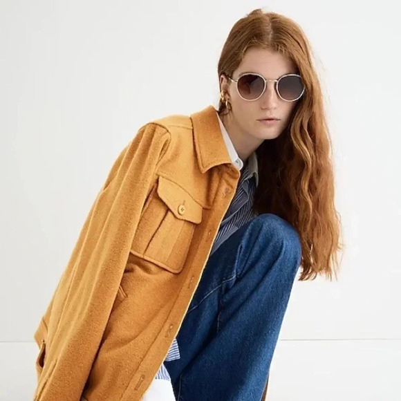 Jcrew Camel Color Shirt-jacket in stretch wool - Picture 2 of 15